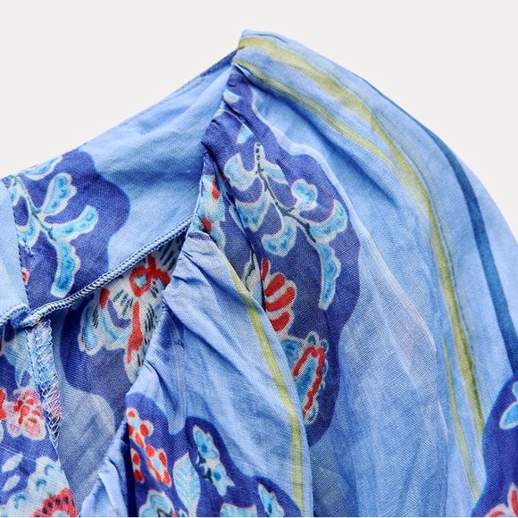 NEW ZARA PRINTED RAMIE TUNIC DRESS XS - Picture 6 of 13